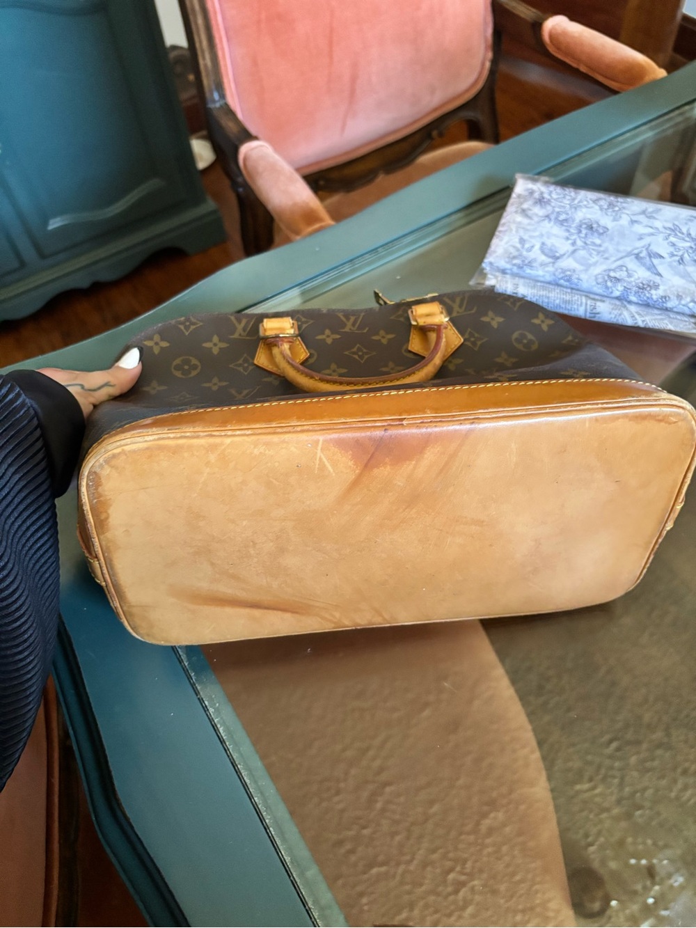 Louis Vuitton Monogram Dome Satchel in Brown and Tan - Picture 6 of 8